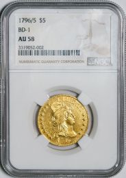 1796/5 Capped Bust $5 Half Eagle -- NGC AU58