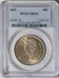 1831 Capped Bust Half Dollar -- PCGS MS64