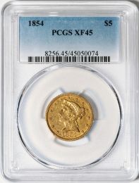 1854 $5 Liberty -- PCGS XF45