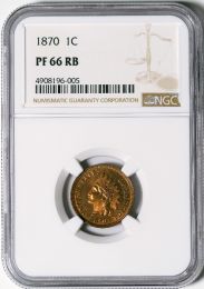 1870 Indian Cent -- NGC PR66 RB