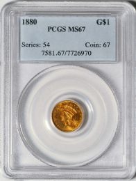 1880 Gold Dollar -- PCGS MS67