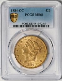 1884-CC $20 Liberty -- PCGS MS61