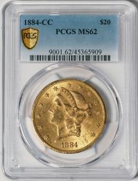 1884-CC $20 Liberty -- PCGS MS62