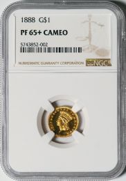 1888 Gold Dollar -- NGC PF65+ Cameo