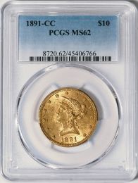 1891-CC $10 Liberty -- PCGS MS62