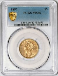 1897 $5 Liberty Head Half Eagle -- PCGS MS66