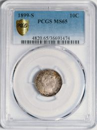1899-S Barber Dime -- PCGS MS65