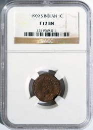 1909-S Indian Cent -- NGC F12 BN