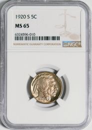 1920-S Buffalo Nickel -- NGC MS65
