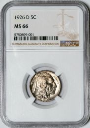 1926-D Buffalo Nickel -- NGC MS66
